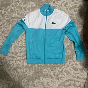 Lacoste Teal and White Miami Open Jacket